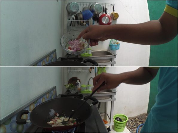 Proses Menumis Rajangan Bawang Merah, Putih dan Cabe